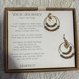 Demdaco Gold and Silver Heart Journey Earrings